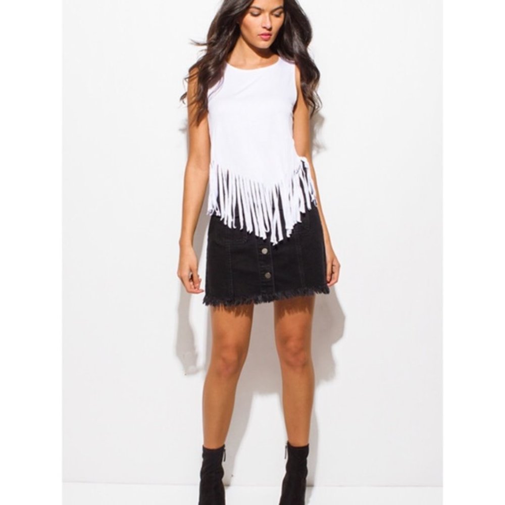 NEW - White Fringe BOHO Tanks